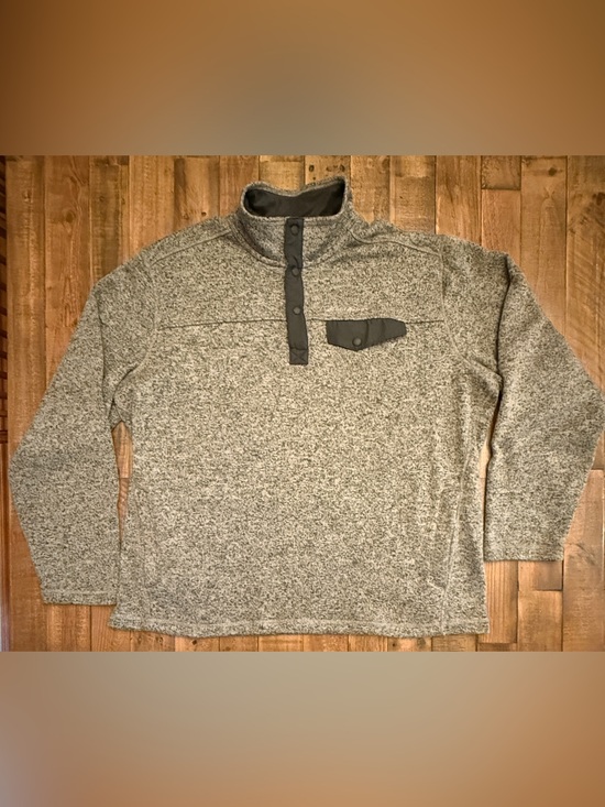 Eddie Bauer Other - Eddie Bauer Men’s XL Snap Neck Fleece Pullover Sweater Gray Heather
